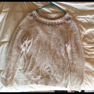 Lavender Bejeweled Sweater